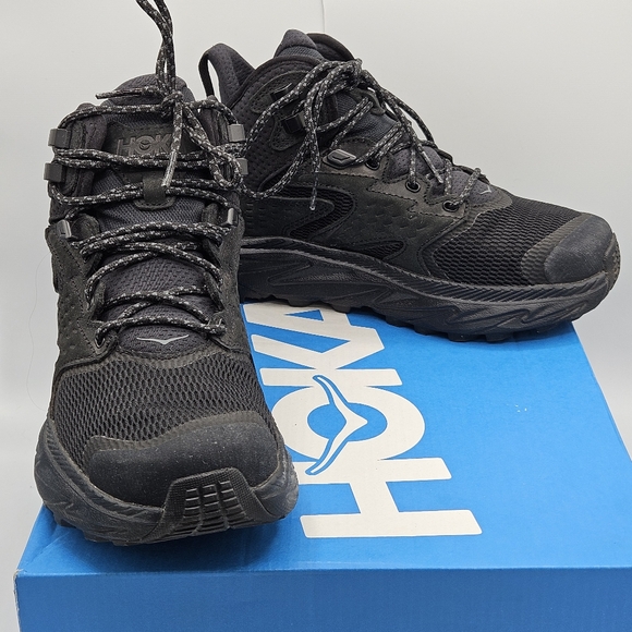 Hoka Black Athletic Shoes with Aggressive TreadHoka Anacapa 2 Hightop Shoes Size